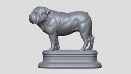 English  Bulldog dog, assets, animals, miniature, bulldog, decor, statue, englishbulldog, sculpture