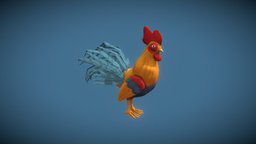 Stylized Rooster cute, chicken, farm, rooster, lowpoly, animal, stylized
