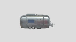 Dirty Apocalyptic Airstream Camper vehicles, camping, trailer, grey, silver, 4k, metal, rv, apocolyptic, outdoors, mettalic, camper, towing, vehicle, lowpoly, mobile, home, airstream