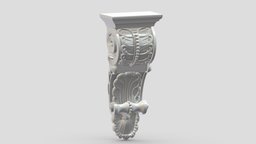 Scroll Corbel 50 stl, room, printing, set, element, luxury, console, architectural, detail, column, module, pack, ornament, molding, cornice, carving, classic, decorative, bracket, capital, decor, print, printable, baroque, classical, kitbash, pearlworks, architecture, 3d, house, decoration, interior, wall, pearlwork