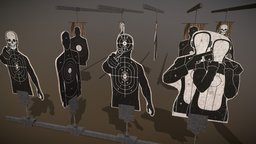 Shooting Targets Pack mechanical, unreal, shot, kill, fbx, realistic, weapon, unity3d, low-poly, game, military, gun