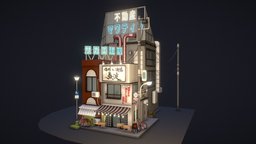 Japanese house 2.0 lights, japan, tokyo, neon, atmosphere, japanese-style, xyz-school, house, building, street, japanese