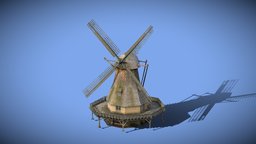 German windmill (animated) historical, mill, germany, windmill, 19th-century, geschichte, historisch, realitycapture, 3dscan, steinfurt, 19jahrhundert, 19jhd, heimatverein, muehle, windmuehle, muensterland