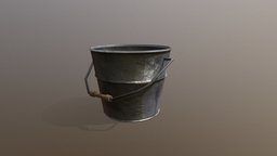 Old Bucket Low Poly bucket, old, metallic, 3d, blender, lowpoly