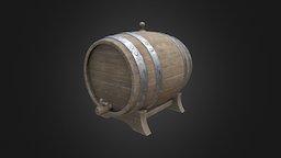 Wine Barrel barrel, stand, wine, wood