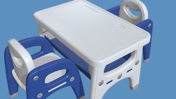 Kids Table And Chairs kids, white, chair-furniture, blue, chair3dmodeling, kidsfurniture