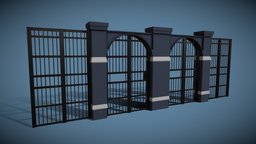 Gate victorian, gate, assets, column, sims, lowpoly, gameasset, stylized