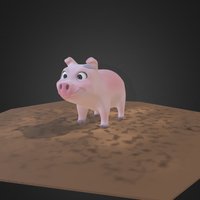 Low Poly Pig caracter, pig, blender, lowpoly