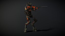 H0110W_H34D humanoid, bot, 3dcoat, vr, scary, rigged-character, weapon, military, zbrush, animation, free, ghost, robot, rigged