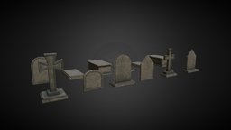 Gravestone Pack tombstone, cemetery, gravestone, grave, substancepainter, substance, spooky, tomb