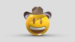 Apple Cowboy Hat Face face, set, apple, messenger, smart, pack, collection, icon, vr, ar, smartphone, android, ios, samsung, phone, print, logo, cellphone, facebook, emoticon, emotion, emoji, chatting, animoji, asset, game, 3d, low, poly, mobile, funny, emojis, memoji