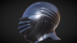 Medieval Helmet VI armor, armour, medieval, 3dprintable, historical, germany