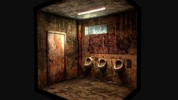 Dirty Public toilet baking, b3d, graffiti, toilet, vr, ar, dirty, public, graffiti-art, graffity, architecture, lighting, art, gameasset