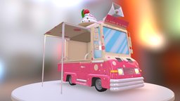 Ice Cream Truck truck, kids, kid, children, child, icecream, animations, childhood, tatassos, cartoon, pbr, hardsurface, animation, stylized, student