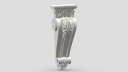 Scroll Corbel 62 stl, room, printing, set, element, luxury, console, architectural, detail, column, module, pack, ornament, molding, cornice, carving, classic, decorative, bracket, capital, decor, print, printable, baroque, classical, kitbash, pearlworks, architecture, 3d, house, decoration, interior, wall, pearlwork