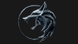 "The Witcher" by Netflix: Wolf wild, silver, hunt, medallion, logo, old, serial, witcher, netflix, wolf