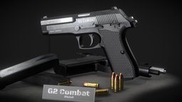 G2 Combat Pistol pindad, pistol, g2, free3dmodel, game-model, free, g2-combat