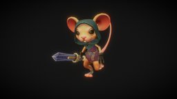 Mouse Knight mouse, character, modeling, texturing, cartoon, design, gameasset, animal, stylized, gamecharacter, knight, gameready
