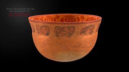 Classic Maya drinking cup for atol ceramics, calendar, epigraphy, hieroglyphics, metashape, agisoft, maya, snite-museum-of-art
