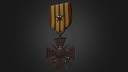 [Commission] Croix De Guerre 1939 Medal france, ww2, secondlife, medal, photoshopcc, allies, blender-3d, worldwar2, substance-painter-2, military