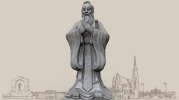 Konfuzius chinese, statue, confucius, vienna-3d, vienna-heirtage