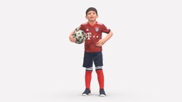 001175 soccerplayer boy in red uniform red, style, boy, people, clothes, miniatures, realistic, uniform, soccerplayer, character, 3dprint, model, human, male
