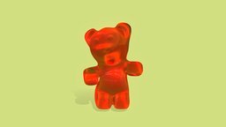 Gummy Bear bear, kid, dynamic, sugar, candy, gum, wiggle, gummybear, charactermodel, gummy, rigged, gummy-bear