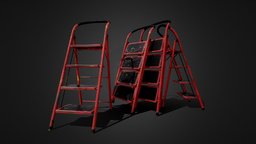 Ladders garage, ladder, realistic, tool, workplace, stepladder, lowpoly, gameasset, home, workshop