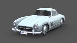 Mercedes-Benz 300 SL Gullwing 1954 wheel, power, cars, sedan, vintage, classic, 1954, old, mercedes, coupe, mercedes-benz, mercy, 300sl, gullwing, vehicle, lowpoly, low, poly, sport, mercedes-gullwing, mercedes-300sl, europe-car