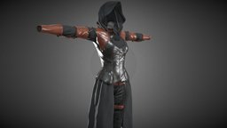 Female Assassin Outfit 1 leather, assassin, cloth, soldier, apocalyptic, people, ninja, fashion, post, clothes, apocalypse, survivor, woman, outfit, wear, character, stylized, fantasy, clothing