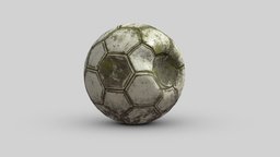 Abandoned soccer ball abandoned, past, football, apocalyptic, vintage, post-apocalyptic, post, trash, worn, foot, junk, used, ready, soccer, rubble, old, mossy, soccerball, game, lowpoly, low, poly, ball, gameready