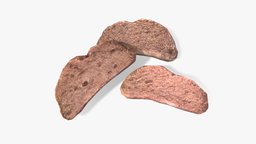 Rye Bread Slices bread, slices, rye, lowpoly, scan