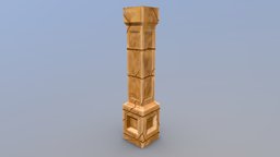 Sand Pillar dungeon, 3dcoat, pillar, handpainted, low, poly, stylized, environment