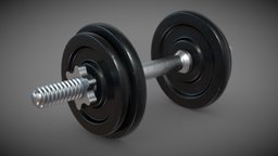 Dumbbell Weights adjustable, gym, tutorial, dumbbell, workout, weights, baked-textures, blender, ryankingart