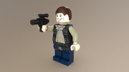 Han Solo Lego Minifig lego, hansolo, substanceblender, substancepainter, character, handpainted, cartoon, blender3d, starwars, stylized