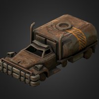 Fallout 2 Tank Truck truck, abandoned, gas, oil, tanker, post-apocalyptic, retro, wreck, rusted, cgi, grunge, tank, 1990s, lorry, vehicle, fallout