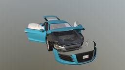 Real Car 13 Separated Parts unity, unity3d