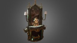 Gothic Fireplace fireplace, victorian, vintage, edge, gothic, firepit, lowpoly, dark