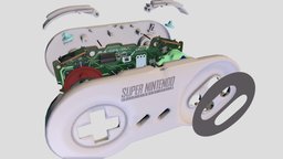 SuperNintendo Controller complete with internals nintendo, snes, controller, supernintendo, blender, internals