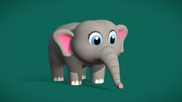 Cute Elephant elephant, cute_character, lowpoly, animal, animation, cute_animal