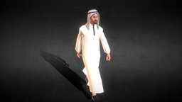 3D Lowpoly Model for Arab Gulf Character arab, uae, gulf, saudia_arabia, character, lowpoly