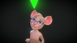 Mouse sculpt, cute, mouse, anthro, gift, crystals, furry, anthropology, chartoony, character, 3d, art, model, animal, digital
