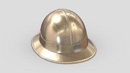 Medieval Helmet 08 Low Poly PBR Realistic armor, suit, greek, armour, ancient, warrior, fighter, soldier, viking, medieval, unreal, ready, vr, ar, protection, headgear, middle, metal, roman, battle, mask, age, headdress, costume, headwear, unity, asset, game, helmet, low, poly, military, war, knight, steel, accient, enegine