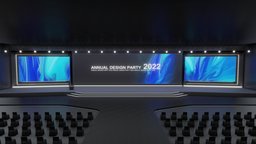 Stage for Business Event | Auditorium | Baked scene, virtual, set, platform, event, stage, baked, business, hall, auditorium, seats, corporate, events, screens, screen, virtual-event, virtual-events
