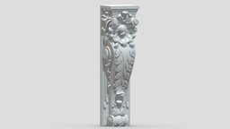 Scroll Corbel 11 stl, room, printing, set, element, luxury, console, architectural, detail, column, module, pack, ornament, molding, cornice, carving, classic, decorative, bracket, capital, decor, print, printable, baroque, classical, kitbash, pearlworks, architecture, 3d, house, decoration, interior, wall, pearlwork