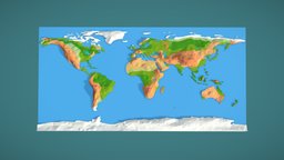 Low Poly World Map world, landscape, globe, polygonal, earth, map, terra, cartoon, game, lowpoly, low, poly