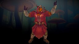 Stylized Orc Male Druid(Outfit) blood, rpg, cloth, orc, pose, wild, bandages, mmo, rts, nature, robe, outfit, moba, handpainted, lowpoly, wood, stylized, fantasy, male