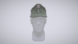 Ski cap hat, cap, ww2, german, wehrmacht, uniform, roa, low-poly-model, pbr-game-ready, noai, fieldcap, skicap, ostbattalion