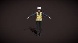 Li_na Construction QS Character engineer, bim, archiviz, cc-character, character, game, animation, animated, construction, rigged