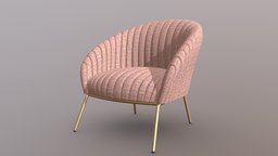 Fabric Armchair armchair, seat, furniture, seating, metal, fabric, comfort, furnituredesign, chair, gold